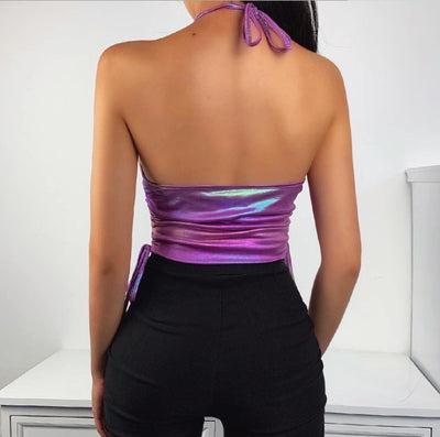 Chaleco Camiseta Plisada con Cadena de Cuello para Verano - Image 3