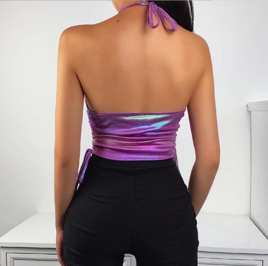 Chaleco Camiseta Plisada con Cadena de Cuello para Verano - Image 3