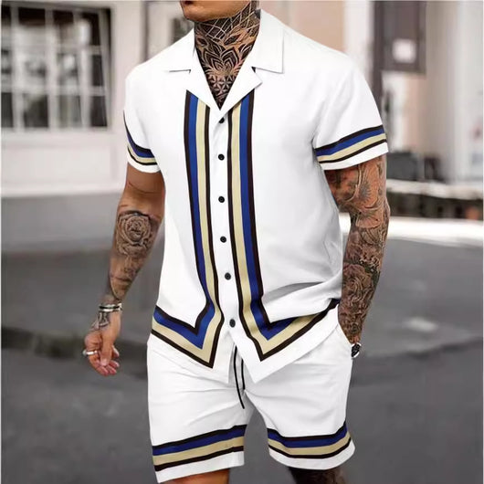 Conjunto de Dos Piezas Camisa Cuello Cubano para Hombre - Image 3