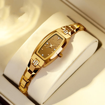Reloj de Mujer Acero Tungsteno con Diamantes Diseño Tonneau Retro - Image 5