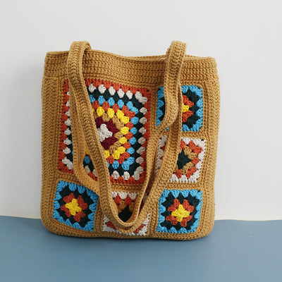 Bolso de Hombro con Patrón Cuadros en Lana - Image 6