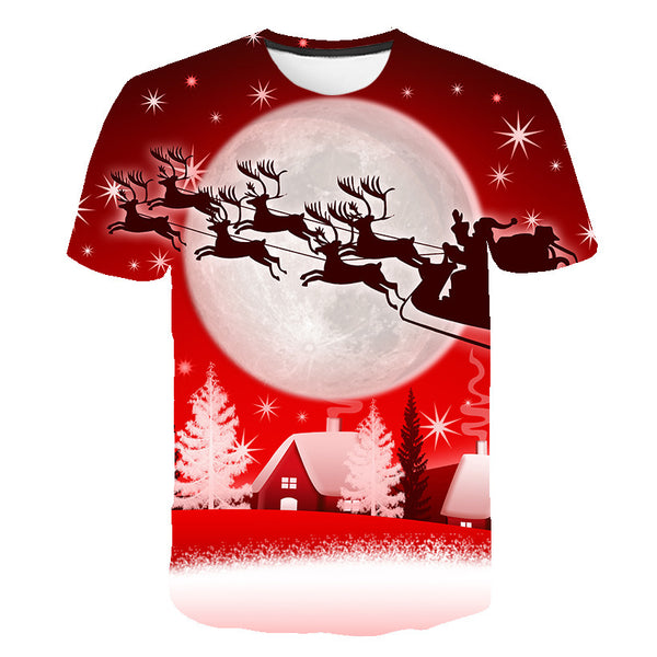 Playera Infantil Estampado Muñeco de Nieve 3D - Manga Corta Versátil