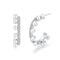 S925 Sterling Plateado Curved Pearl Stud Earrings Plateado
