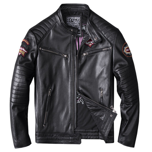 Chaqueta de Motociclista con Cuello de Pie - Abrigo Premium para Hombre - Image 5