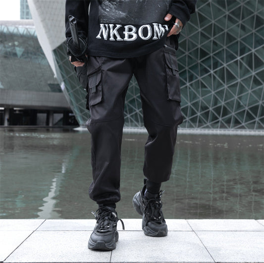 Pantalones Overol Hombre Otoño Sueltos Multibolsillos Ajuste Tobillo