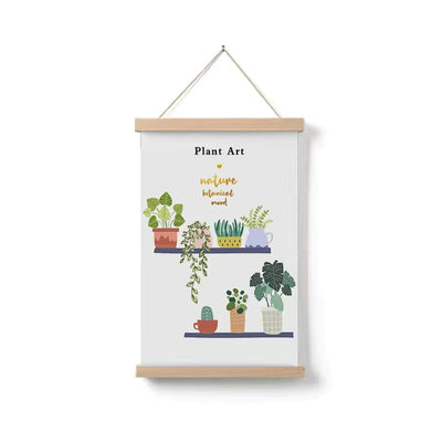 Cuadro Decorativo Plantas Verdes Diseño Infantil en Madera Maciza - Image 4