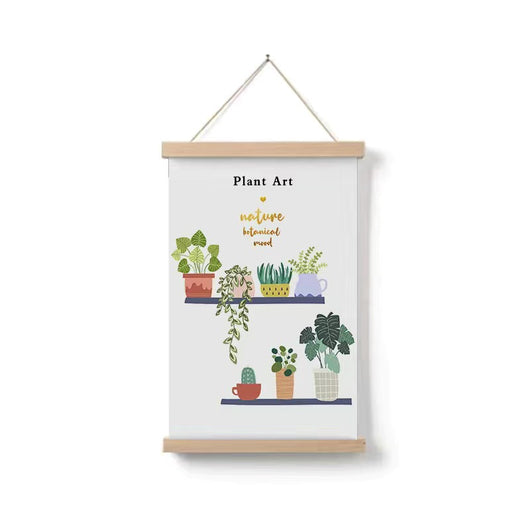 Cuadro Decorativo Plantas Verdes Diseño Infantil en Madera Maciza - Image 4