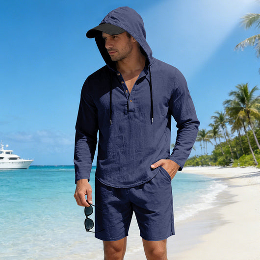 Traje de Lino Hombre Suelto y Transpirable - Image 22