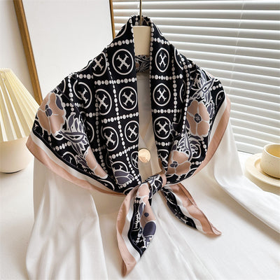 Chal Hijab Protector Solar con Bloques de Color Floral - Image 46