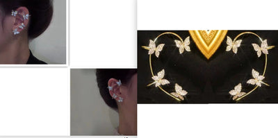 Arete de Mariposa Tipo Ear Cuff y Gancho - Joyería de Moda - Image 7