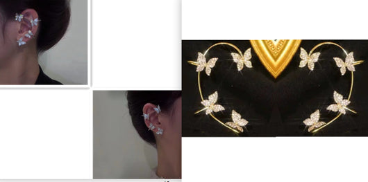 Arete de Mariposa Tipo Ear Cuff y Gancho - Joyería de Moda - Image 7