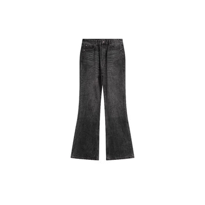 Jeans Negros Delavados Acampanados para Hombre - Image 5