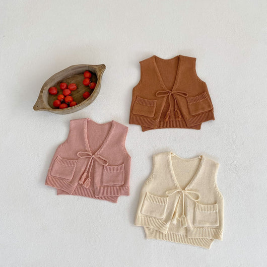 Chaleco Cardigan Tejido para Niños con Borlas - Image 4