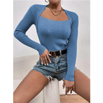 Blusa Ajustada de Punto Manga Larga para Mujer - Image 12