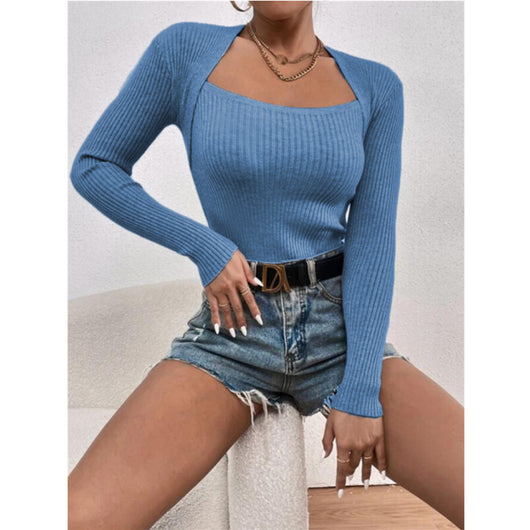 Blusa Ajustada de Punto Manga Larga para Mujer - Image 12