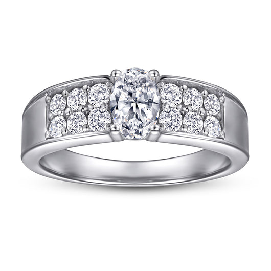Anillo de Diamante Clásico Cuatro Garras Zirconia Plata S925 - Image 4