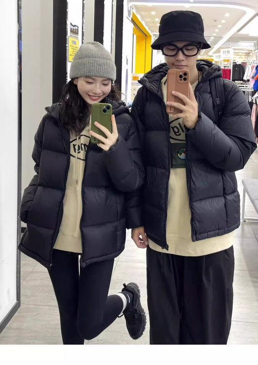 Abrigo Acolchado de Plumón para Mujer con Capucha, Suelto y Cálido - Diseño de Pareja - Image 21