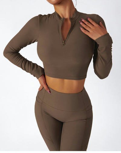 Conjunto Deportivo de Manga Larga con Soporte Torácico para Yoga y Running - Image 14