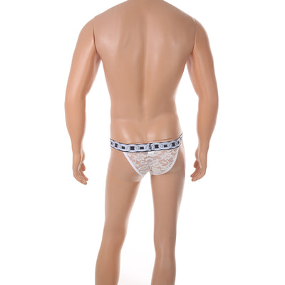 Tanga Masculino de Encaje 3D con Cadena Ajustable Transparente - Image 17
