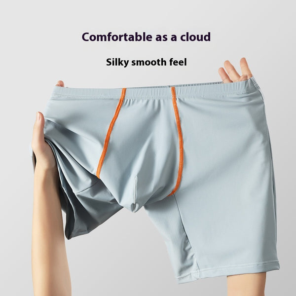 Bóxers Largos de Seda Helada con Diseño Sexy - Cintura Media con Soporte U
