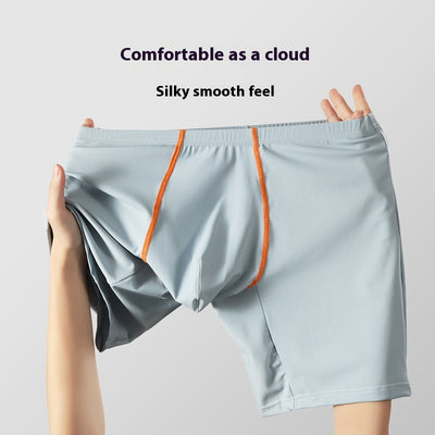 Bóxers Largos de Seda Helada con Diseño Sexy - Cintura Media con Soporte U