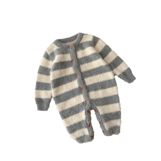 Pijama Enterizo para Bebé con Pelaje de Visón y Rayas - Image 5