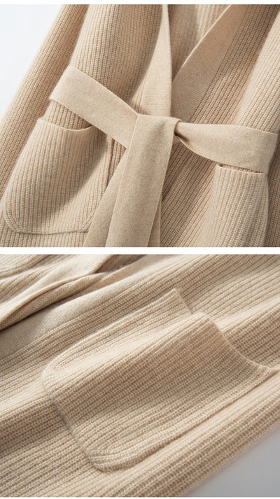 Cardigan Tejido Reversible Oversized con Capucha para Otoño e Invierno - Image 20