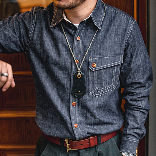 Camisa Vaquera Madden Estilo Retro Americano para Trabajo