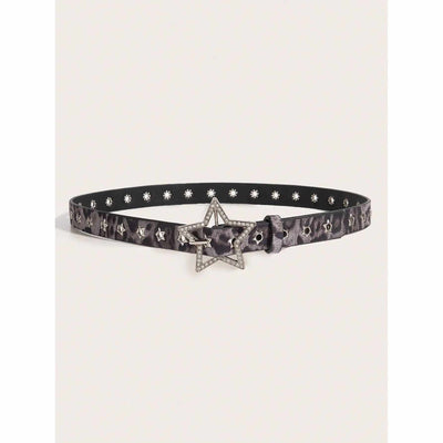 Cinturón de Cuero PU para Mujer con Remaches Estrella y Ojales Metálicos - Image 8