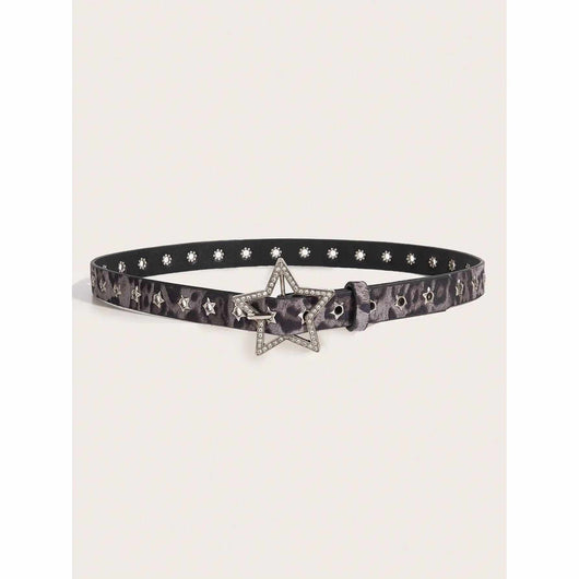 Cinturón de Cuero PU para Mujer con Remaches Estrella y Ojales Metálicos - Image 8