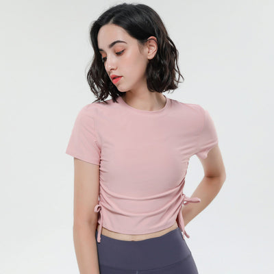 Playera Deportiva Ajustada de Secado Rápido con Cordón para Yoga y Fitness - Image 5