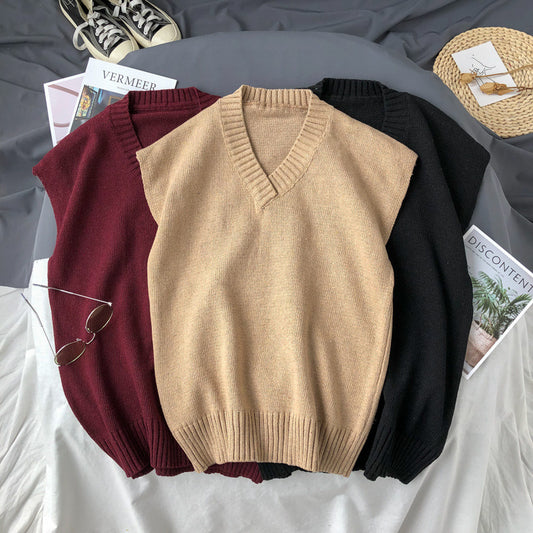 Chaleco Desabotonado Cuello V Estilo Coreano