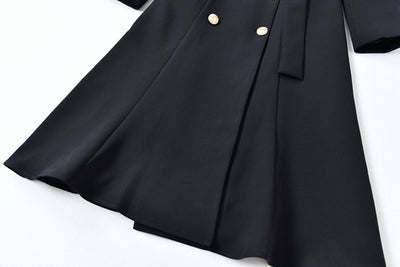 Vestido Ejecutivo Doble Botonadura con Cinturón Ajustado para Mujer - Image 8