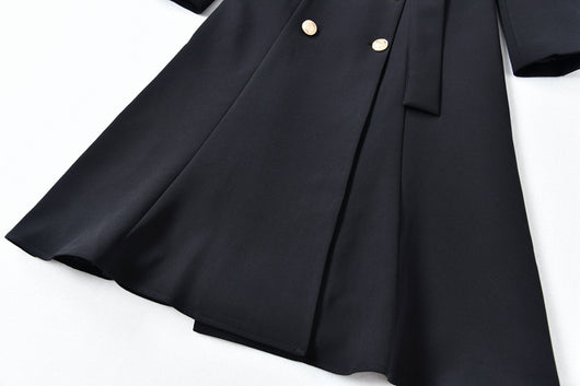Vestido Ejecutivo Doble Botonadura con Cinturón Ajustado para Mujer - Image 8