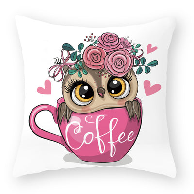 Funda de Almohada Suave con Diseño de Búho Melocotón - Image 27