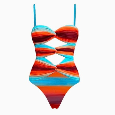 Traje de Baño Enterizo Reductor con Contraste de Colores - Image 5