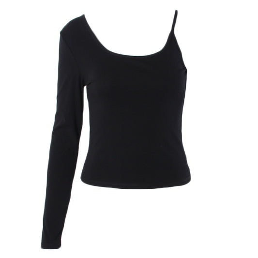 Blusa Irregular de Dos Piezas en Colores Sólidos - Ajuste Slim Versátil - Image 2