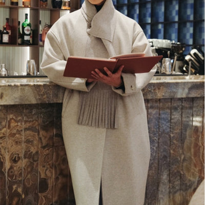 Abrigo de Lana Hombre Estilo Británico Clásico - Otoño e Invierno