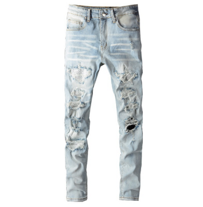 Jeans Skinny Ajustados con Algodón Elástico y Efecto Desgastado - Image 2
