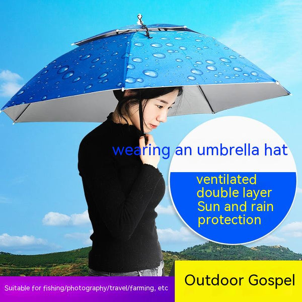 Sombrero Paraguas Doble Capa Impermeable para Pesca