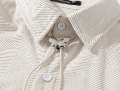 Camisa Suelta de Bolsillos y Color Sólido para Hombre - Image 20