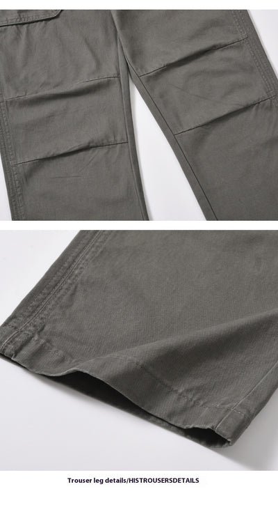 Pantalón Overol Holgado Gris Verdoso para Hombre - Estilo Casual Versátil - Image 9