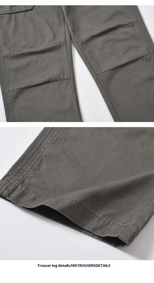 Pantalón Overol Holgado Gris Verdoso para Hombre - Estilo Casual Versátil - Image 9