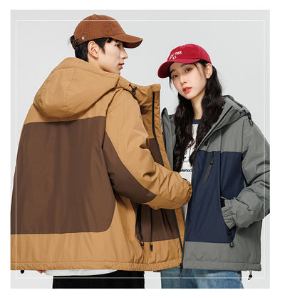 Chaqueta Acolchada Retro Americana con Contraste de Colores - Estilo Mecánico Versátil - Image 17