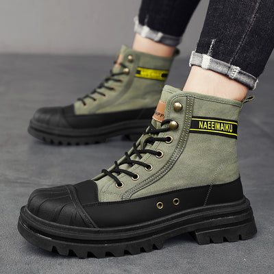 Botas de Trabajo Casual con Suela Gruesa - Estilo Motociclista Versátil para Hombre - Image 4