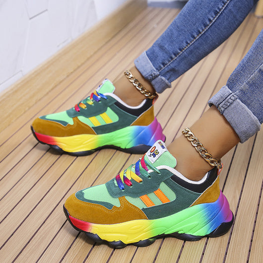 Zapatos Deportivos para Mujer con Plataforma Gruesa y Cordones Frontales - Image 5