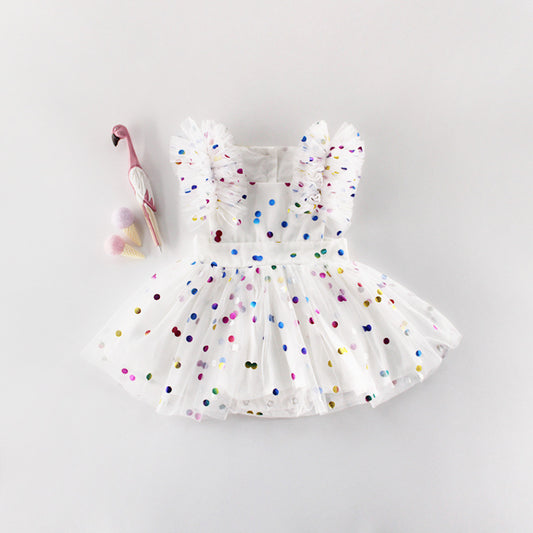 Enterizo para Bebé Niña Cien Días - Malla de Algodón con Estampado Caliente