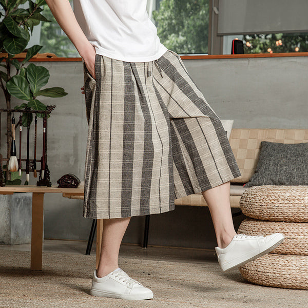 Pantalones Anchos Estilo Chino de Lino