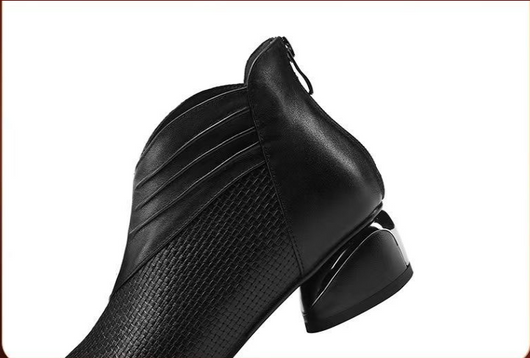Botas de Tobillo con Cierre de Cremallera y Tacón Grueso para Mujer - Talla Grande - Image 15