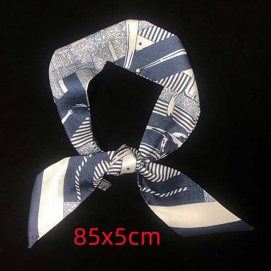 Pañuelo de Rayas Geométricas Elegante en Tela Twill - Image 23